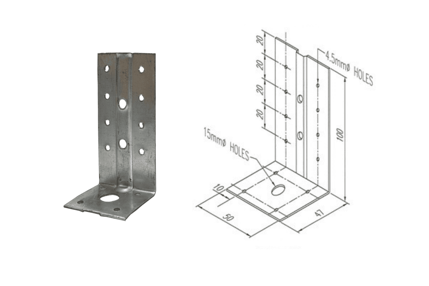 l-bracket for master steel truss