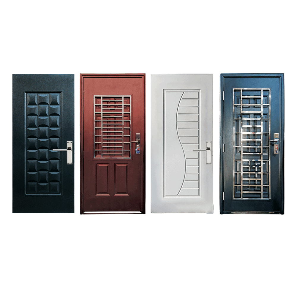 Security door with solid honeycomb infill for use in standard, medium, and heavy-duty applications.